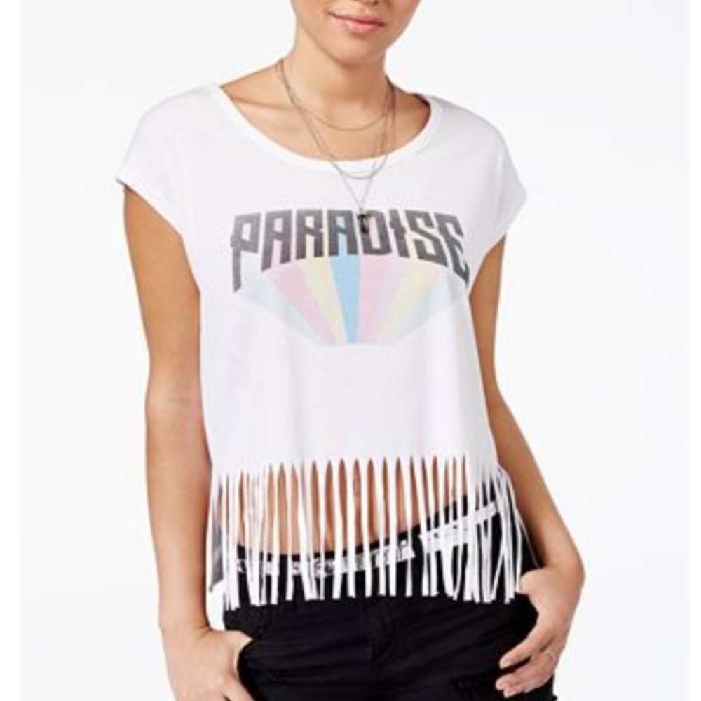 2KUHL Paradise Fringe Cotton Crop Top Medium New!